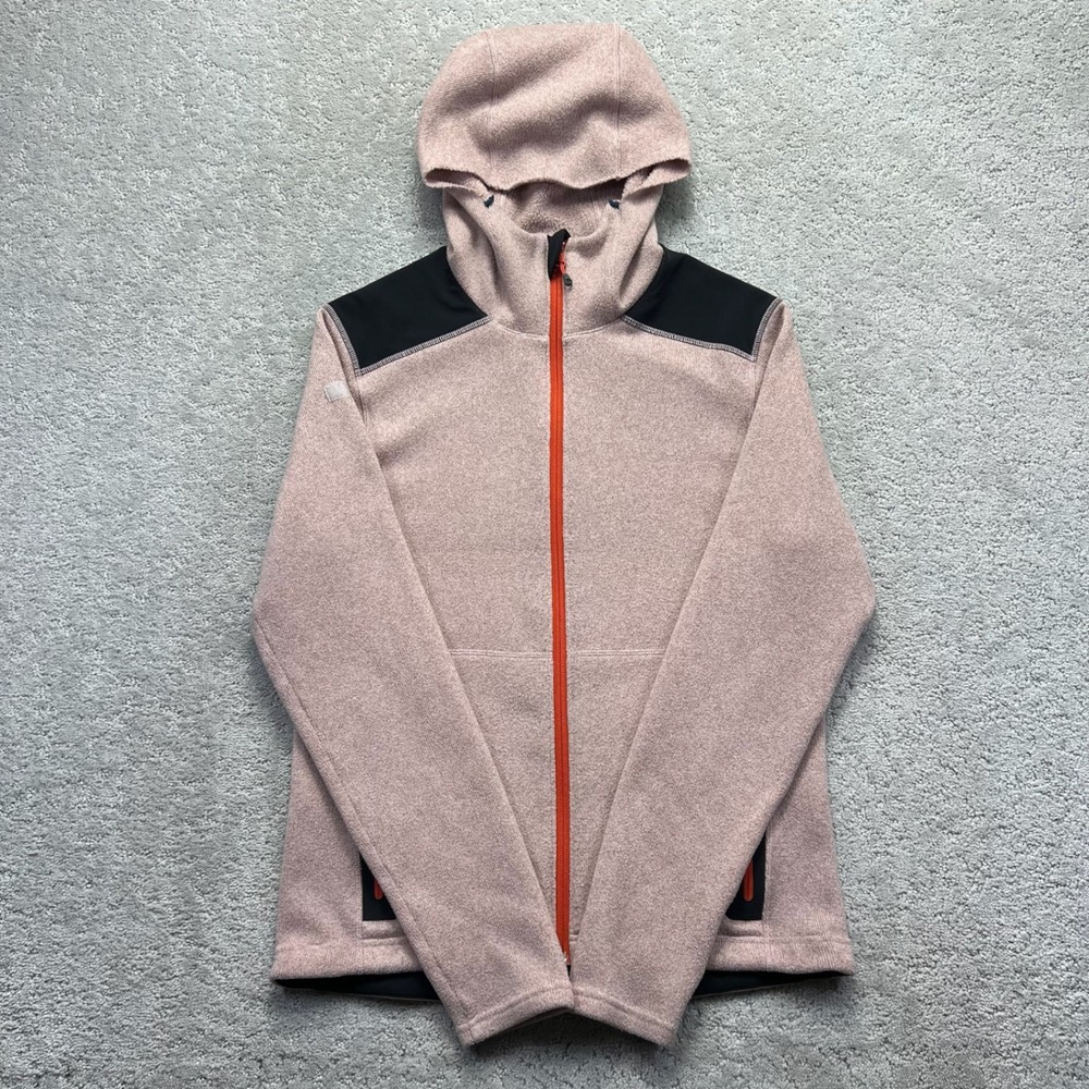 Scott Sports Jacket Womens M Pink Knit Fleece Full Zip Hooded Outdoor Hiking